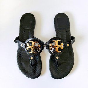 Tory Burch Black Snake Miller Sandals